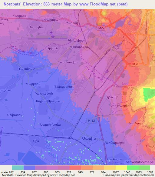 Norabats',Armenia Elevation Map