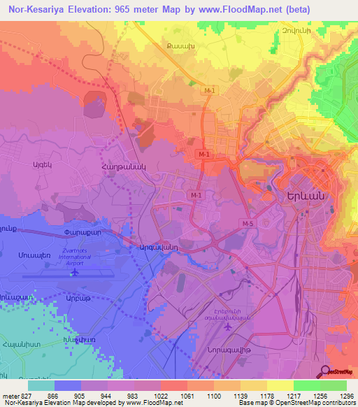 Nor-Kesariya,Armenia Elevation Map