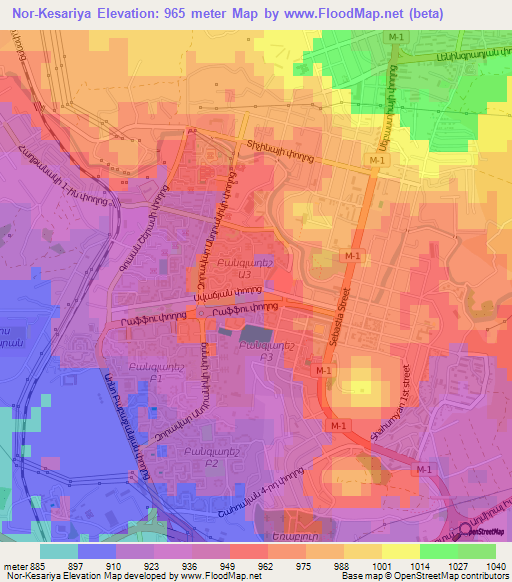 Nor-Kesariya,Armenia Elevation Map