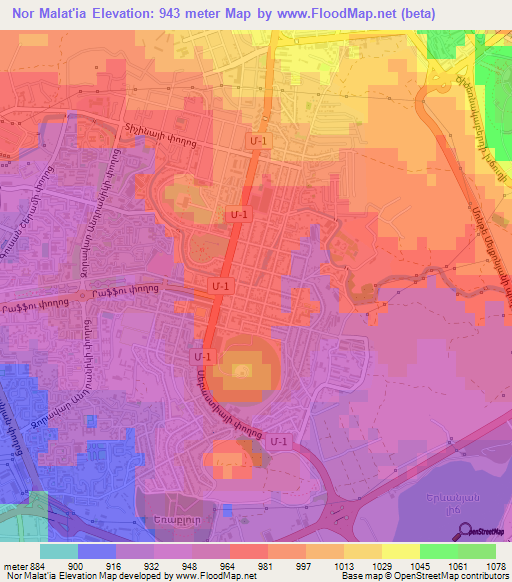 Nor Malat'ia,Armenia Elevation Map
