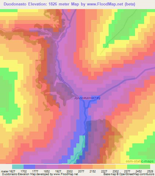 Duodonasto,Georgia Elevation Map