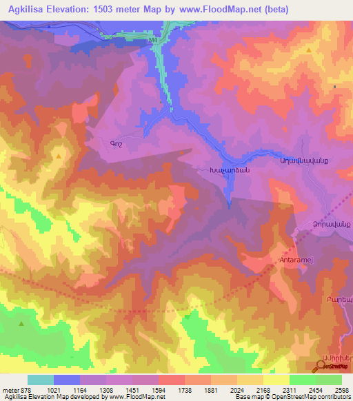 Agkilisa,Armenia Elevation Map