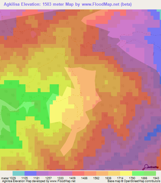 Agkilisa,Armenia Elevation Map