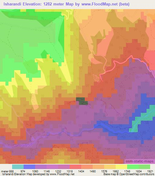 Isharandi,Armenia Elevation Map