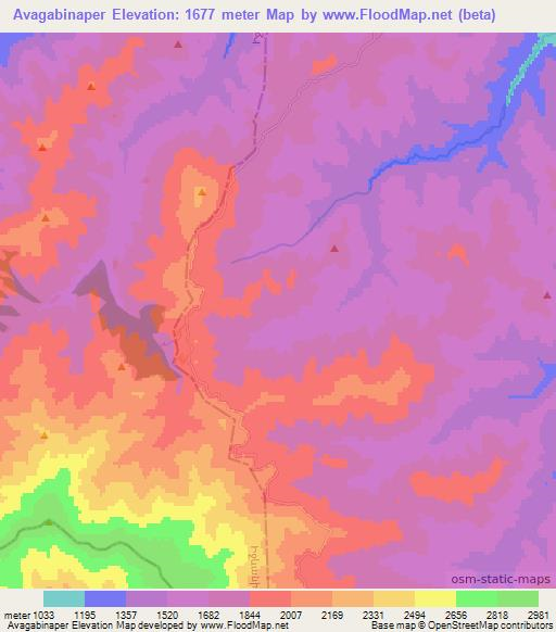 Avagabinaper,Armenia Elevation Map