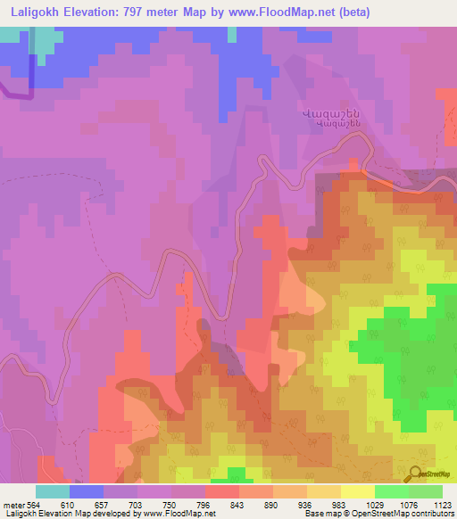 Laligokh,Armenia Elevation Map