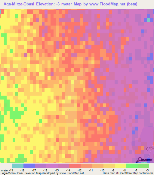 Aga-Mirza-Obasi,Azerbaijan Elevation Map