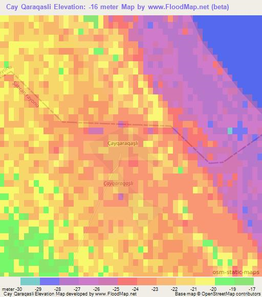 Cay Qaraqasli,Azerbaijan Elevation Map