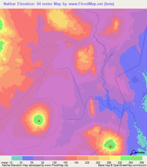 Nakhar,Azerbaijan Elevation Map