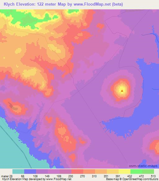 Klych,Azerbaijan Elevation Map