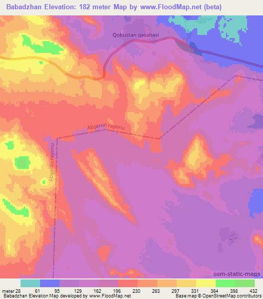 Babadzhan,Azerbaijan Elevation Map