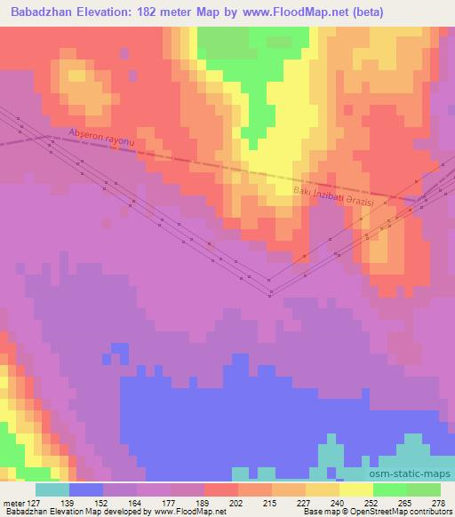 Babadzhan,Azerbaijan Elevation Map