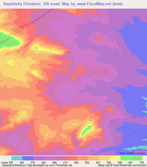 Kayaldzha,Azerbaijan Elevation Map