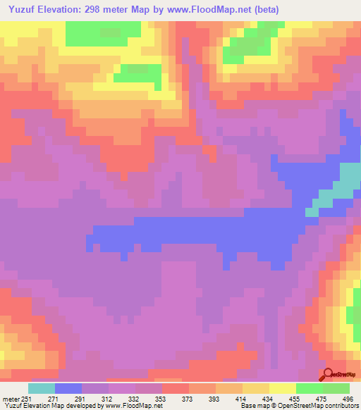Yuzuf,Azerbaijan Elevation Map