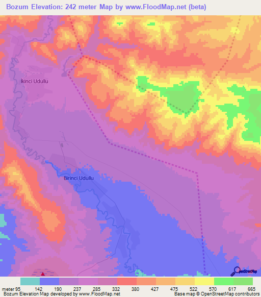Bozum,Azerbaijan Elevation Map