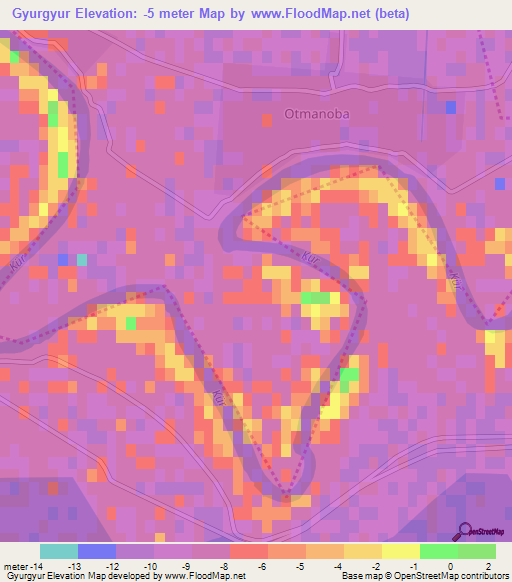 Gyurgyur,Azerbaijan Elevation Map