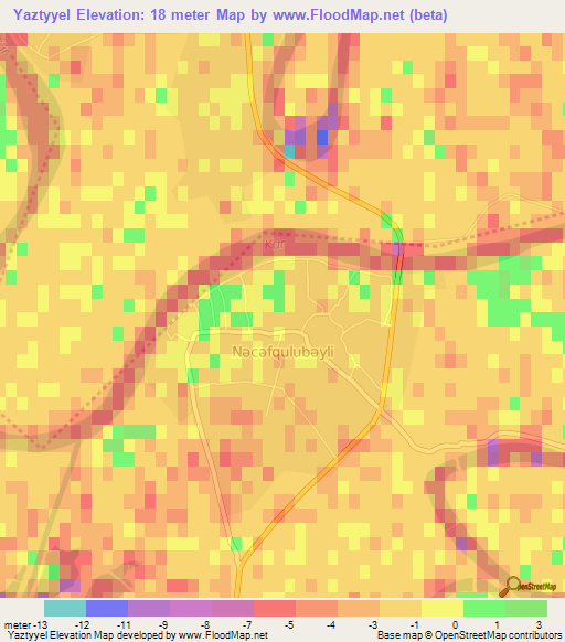 Yaztyyel,Azerbaijan Elevation Map