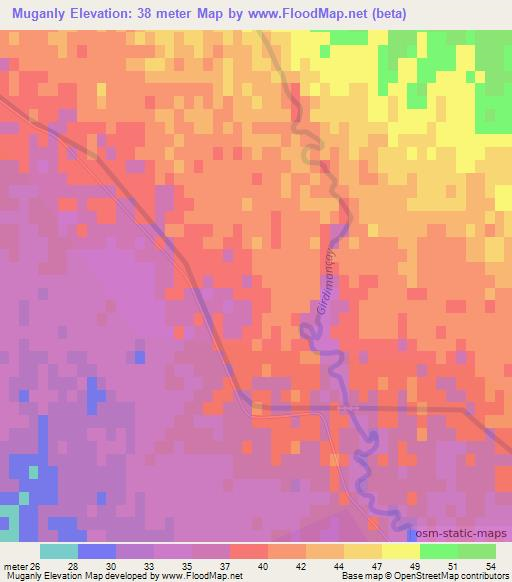 Muganly,Azerbaijan Elevation Map