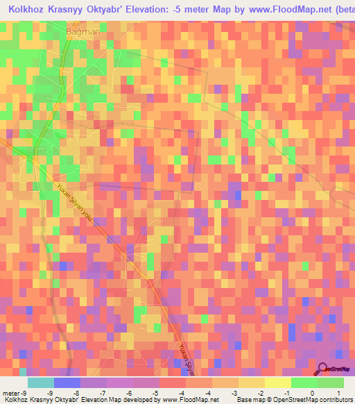 Kolkhoz Krasnyy Oktyabr',Azerbaijan Elevation Map