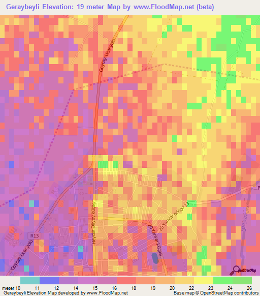 Geraybeyli,Azerbaijan Elevation Map
