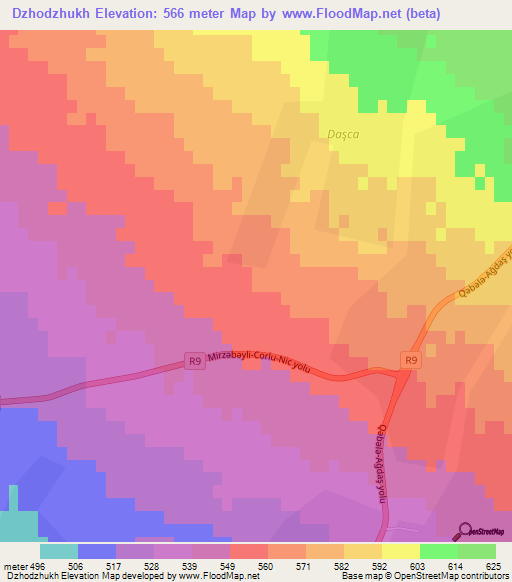 Dzhodzhukh,Azerbaijan Elevation Map