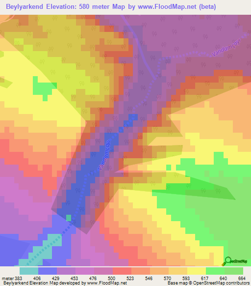 Beylyarkend,Azerbaijan Elevation Map