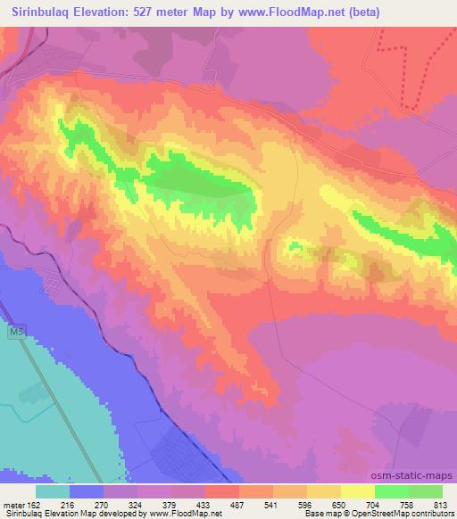 Sirinbulaq,Azerbaijan Elevation Map