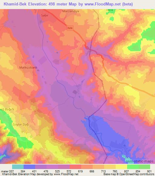 Khamid-Bek,Azerbaijan Elevation Map