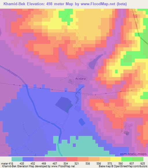 Khamid-Bek,Azerbaijan Elevation Map