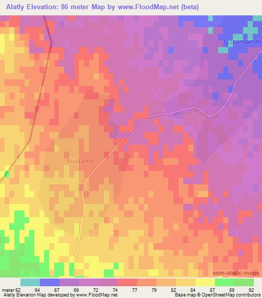 Alatly,Azerbaijan Elevation Map