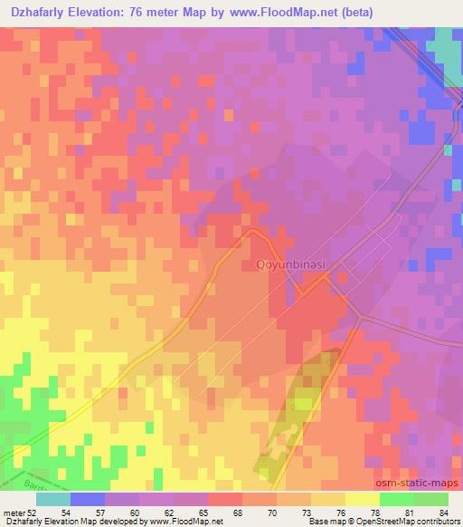 Dzhafarly,Azerbaijan Elevation Map