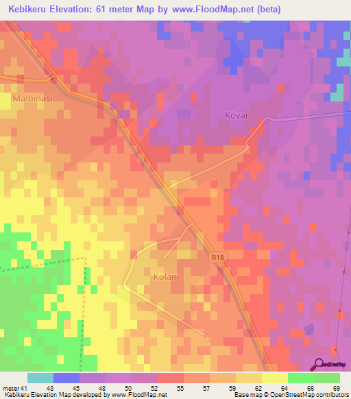 Kebikeru,Azerbaijan Elevation Map