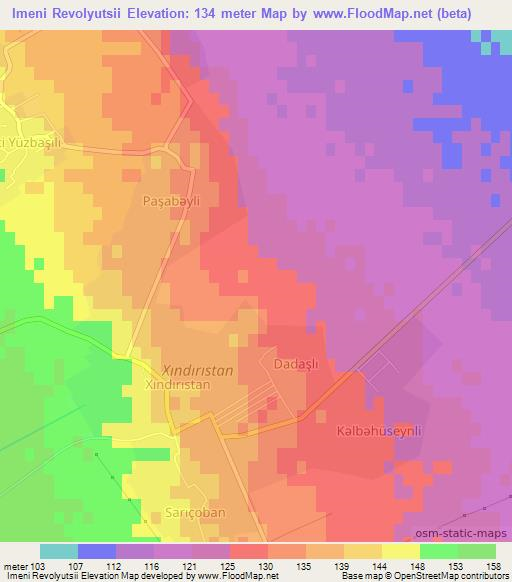 Imeni Revolyutsii,Azerbaijan Elevation Map