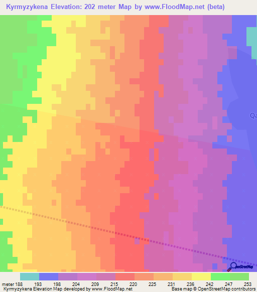 Kyrmyzykena,Azerbaijan Elevation Map