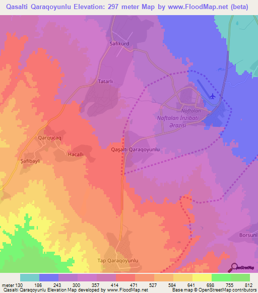 Qasalti Qaraqoyunlu,Azerbaijan Elevation Map