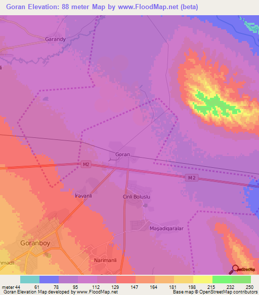 Goran,Azerbaijan Elevation Map