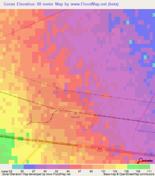 Goran,Azerbaijan Elevation Map
