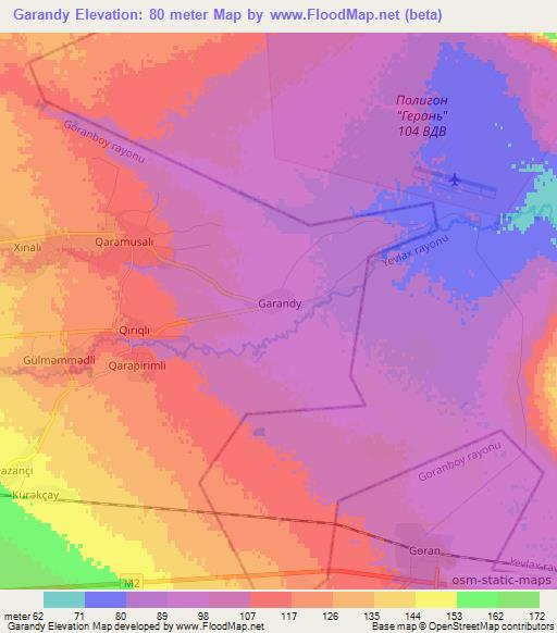 Garandy,Azerbaijan Elevation Map