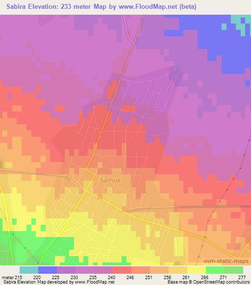 Sabira,Azerbaijan Elevation Map