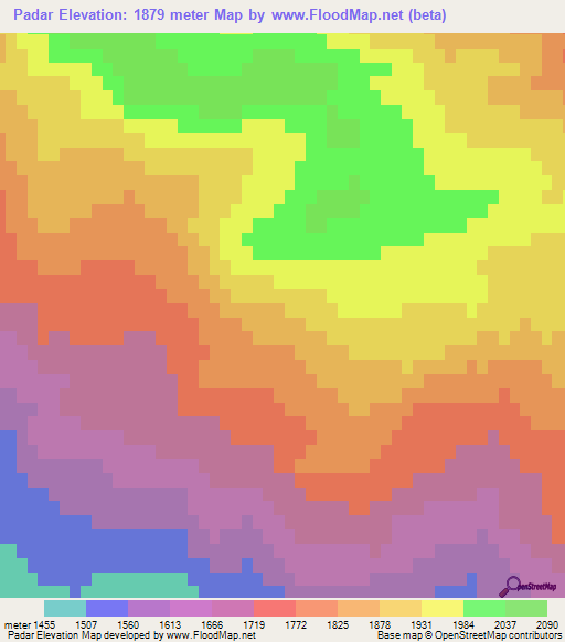 Padar,Azerbaijan Elevation Map