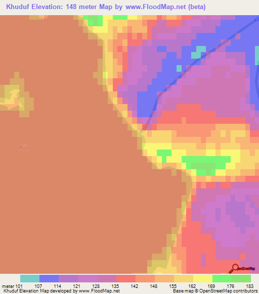 Khuduf,Azerbaijan Elevation Map