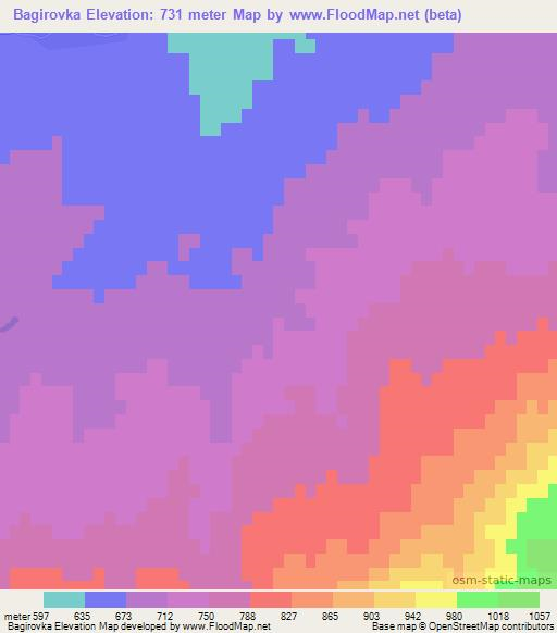Bagirovka,Azerbaijan Elevation Map
