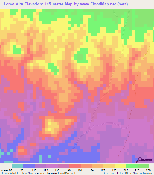 Loma Alta,Nicaragua Elevation Map