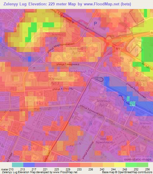 Zelenyy Lug,Belarus Elevation Map