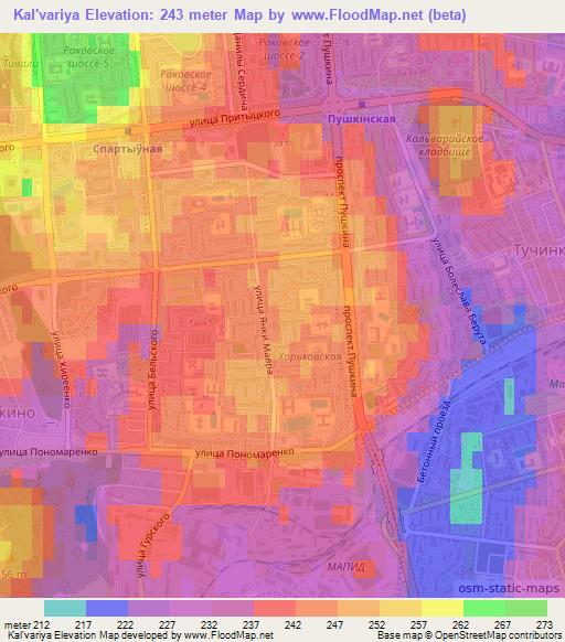 Kal'variya,Belarus Elevation Map