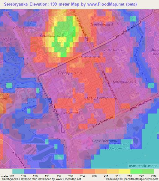 Serebryanka,Belarus Elevation Map