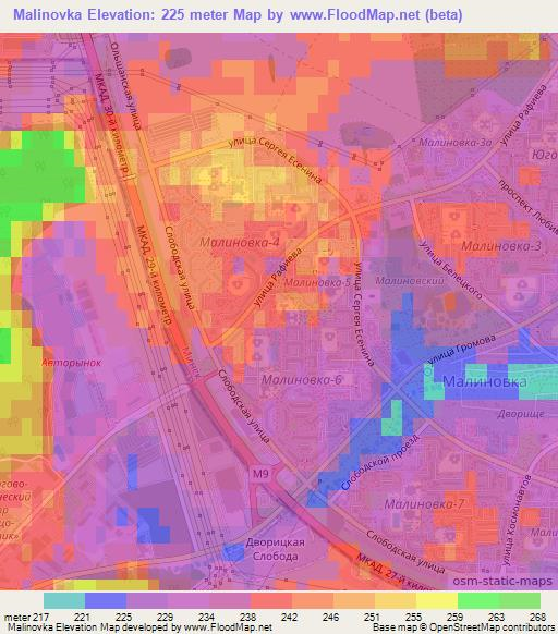 Malinovka,Belarus Elevation Map