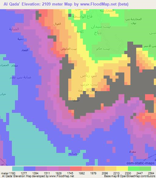 Al Qada',Yemen Elevation Map