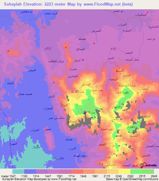 Suhaylah,Yemen Elevation Map
