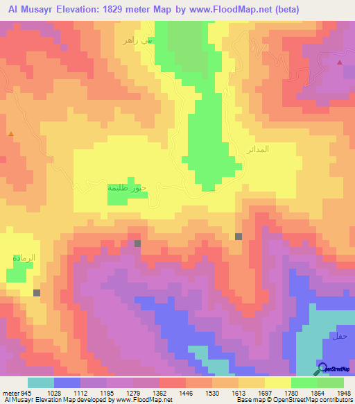 Al Musayr,Yemen Elevation Map